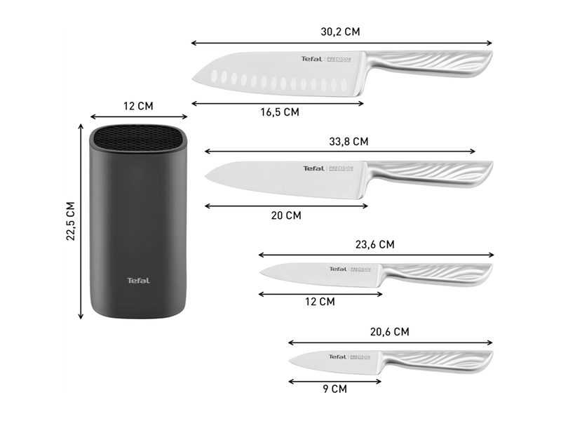 Tefal Precision késkészlet, 4 db+késtartó (K289S555)