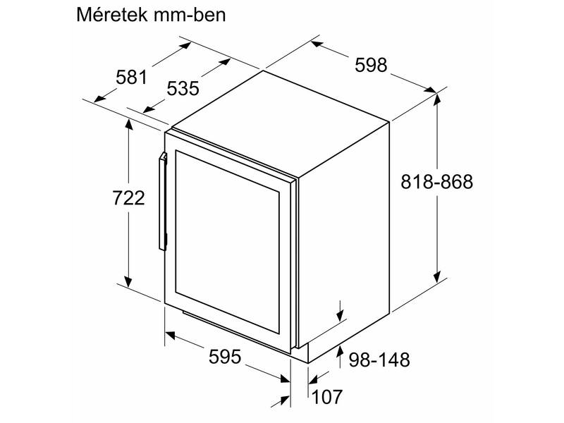 Neff KU9213HG0 Beépíthető borhűtő