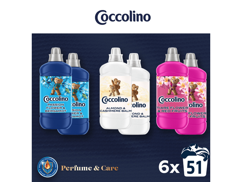 Coccolino Parfüm öblítő csomag, 6x51 mosás