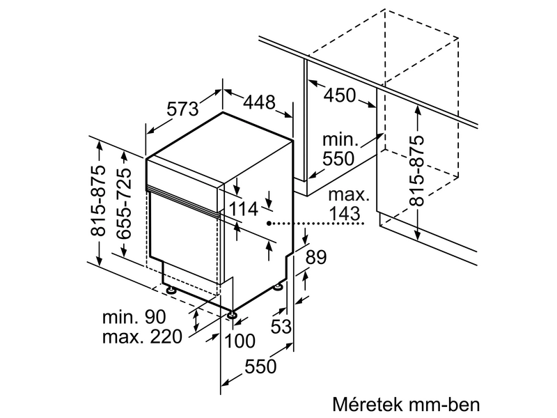 Bosch SPI2HKS02E Félig integrált mosogatógép