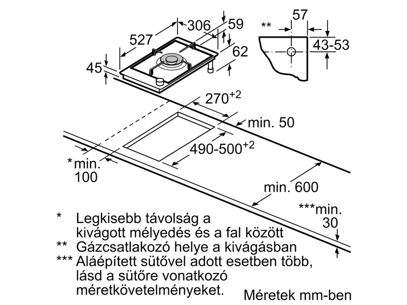 Bosch PRA3A6I10 Gáz főzőlap