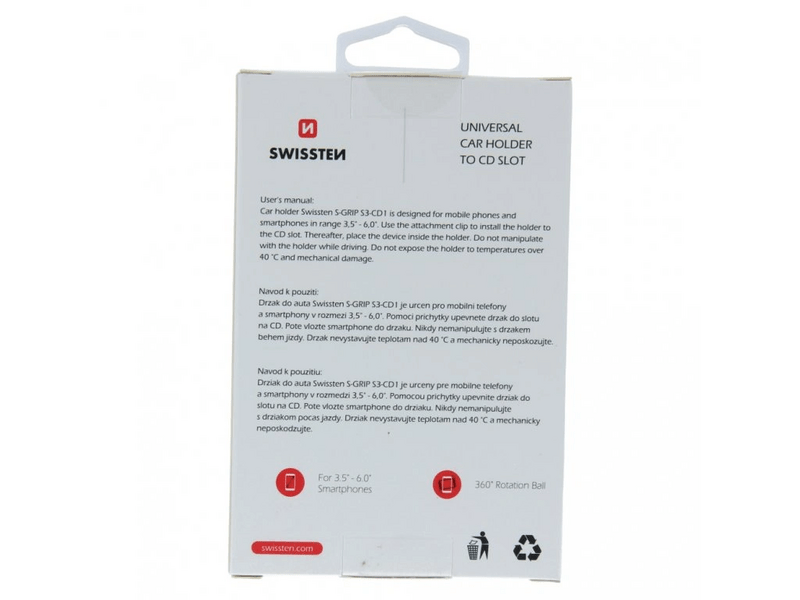 Swissten S-Grip S3-CD1 autós telefon tartó  (65010507)