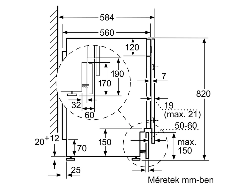 Bosch WKD28543EU Beépíthető mosó-szárítógép