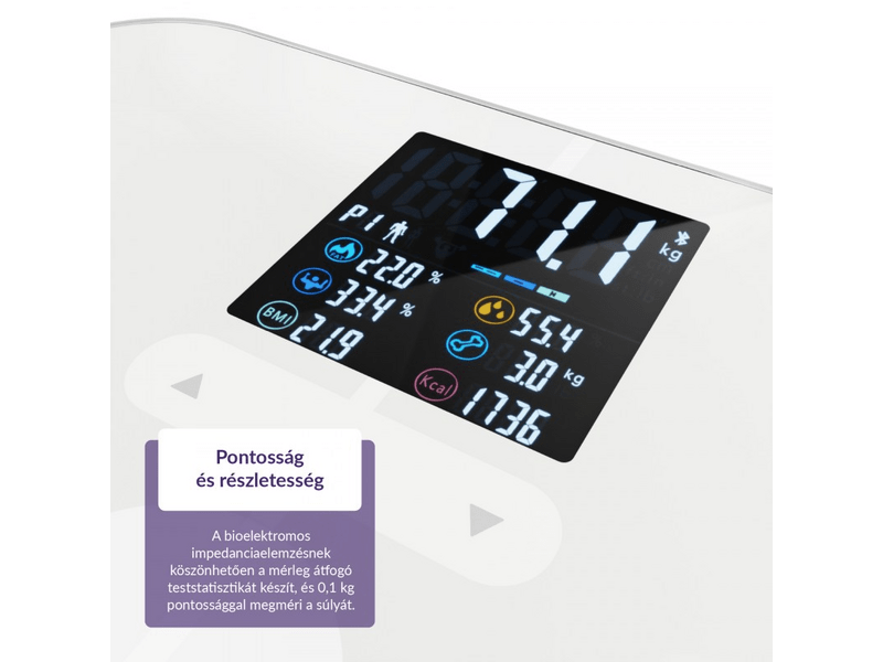 TrueLife FitScale W7 BT intelligens személymérleg, fehér
