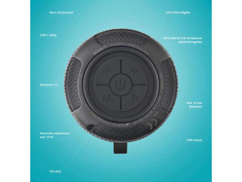 LAMAX Waver1 Bluetooth hangszóró (LXWSMWAV1NNBA)