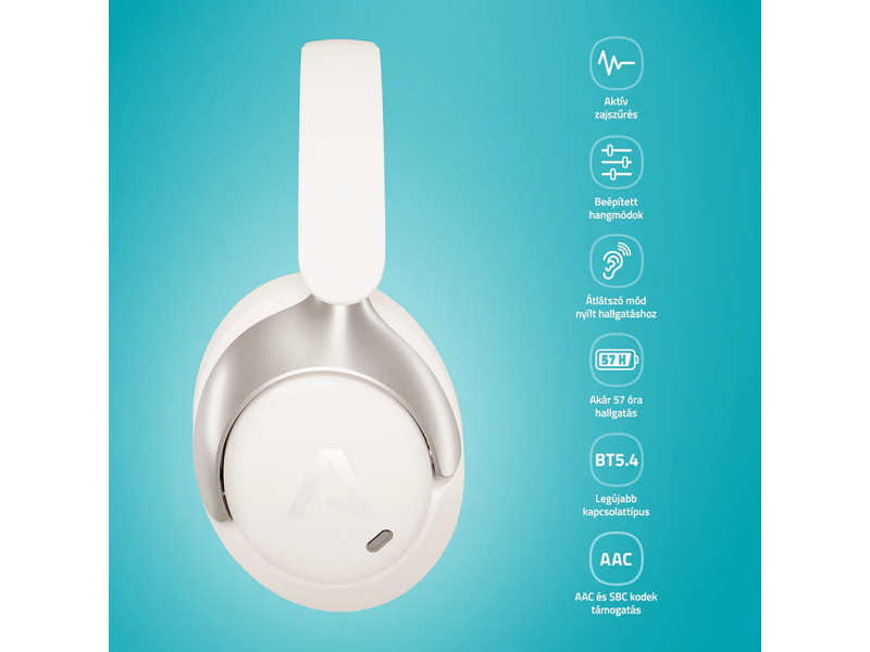 LAMAX HighComfort2 ANC Fejhallgató, fehér (LXOHMHIGC2AWA)