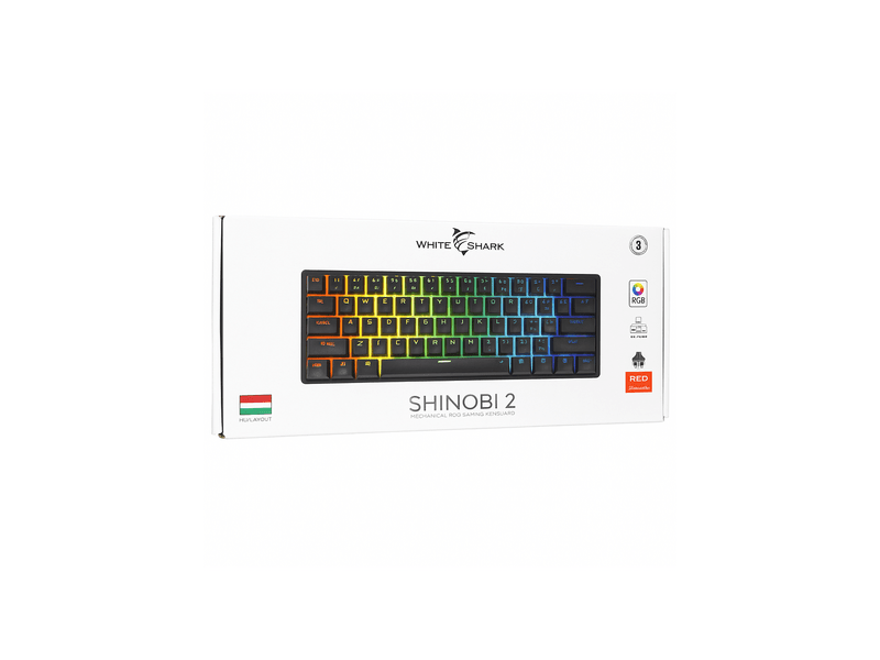 White Shark SHINOBI 2 Mechanikus gaming billentyűzet (WS GK-004113B/R-HU)