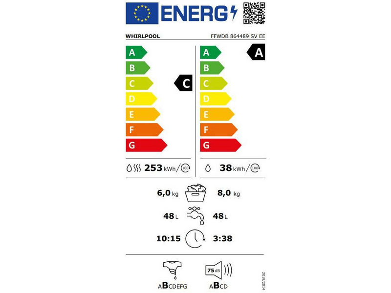 Whirlpool FFWDB 864489 SV EE Mosó-szárítógép