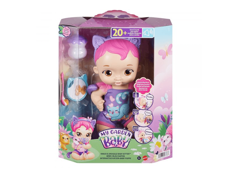 My Garden Baby: Édi-Bébi interaktív baba - Lila cica