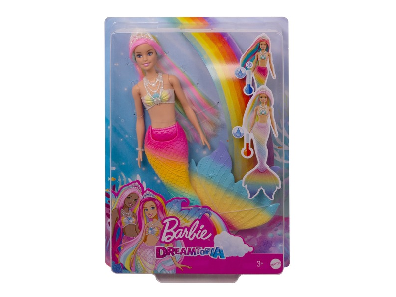 Игрушка меняет цвет в воде. Куклы Барби Дримтопия русалки. Кукла Barbie Русалочка gtf89 с разноцветными волосами меняющая цвет. Барби Русалка игра. Barbie Mermaid Dreamtopia 2022.