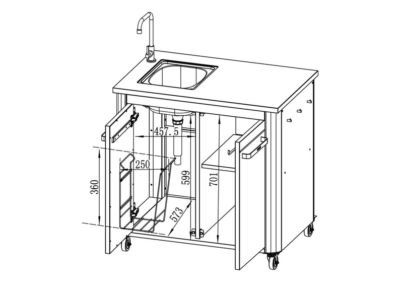Cozze 90529 vanjski kuhinjski modul, sa sudoperom