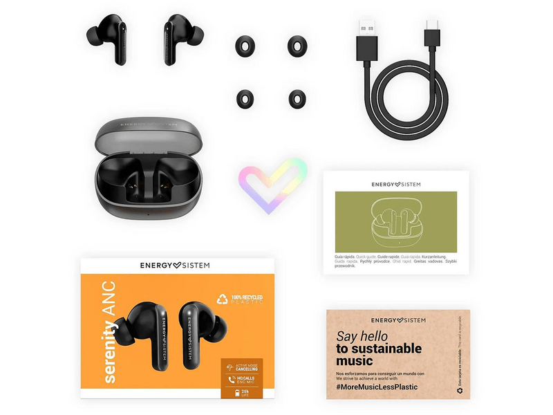Energy Sistem Serenity ANC TWS Bluetooth fülhallgató, fekete (459124)