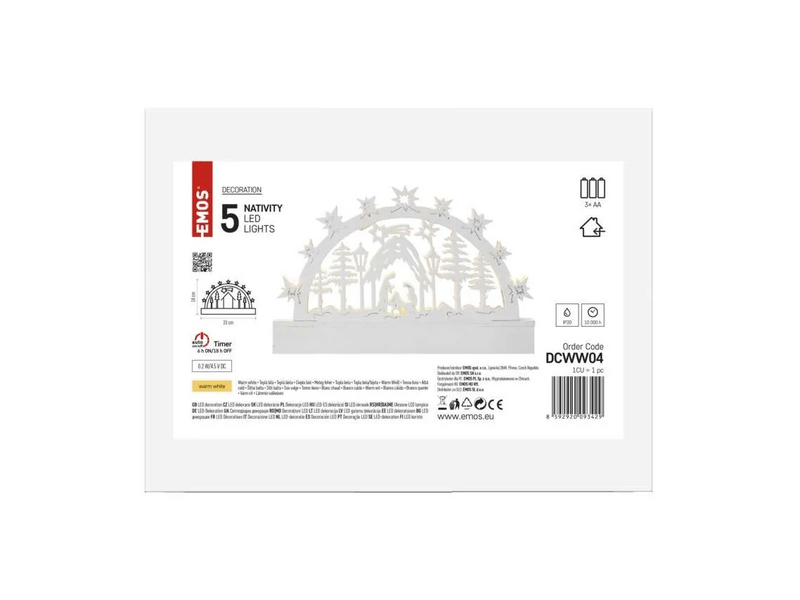 Emos LED karácsonyi betlehemi jelenet, fa (DCWW04)