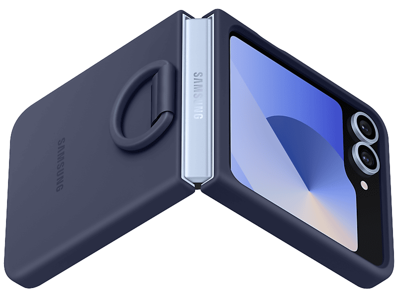 Samsung Galaxy Z Flip6 szilikon tok gyűrűvel, Tengerészkék (EF-PF741TNEGWW)