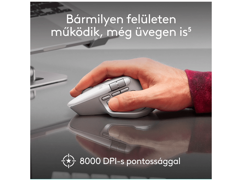 Logitech MX Master 4 Mac Vezeték nélküli egér, fehér ezüst