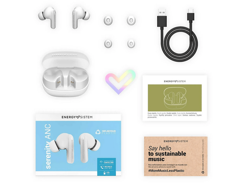 Energy Sistem Serenity ANC TWS Bluetooth fülhallgató, fehér (459209)