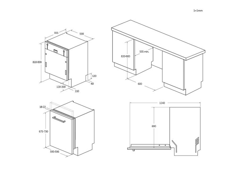 Candy CI 4C4F1A Beépíthető mosogatógép