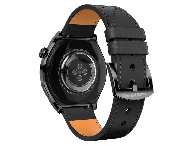 Garett V12 fekete, bőr okosóra