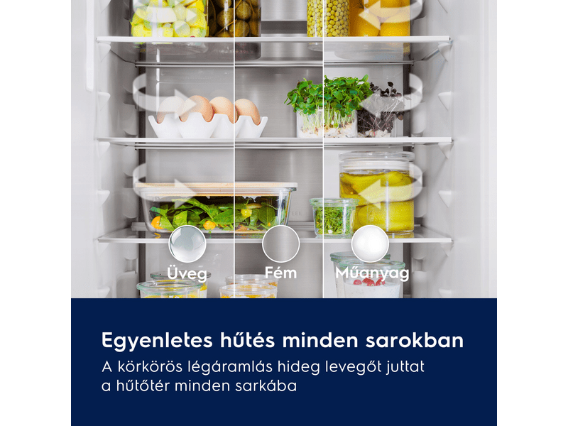 Electrolux ENA7CE18S3 Beépíthető kombinált hűtőszekrény