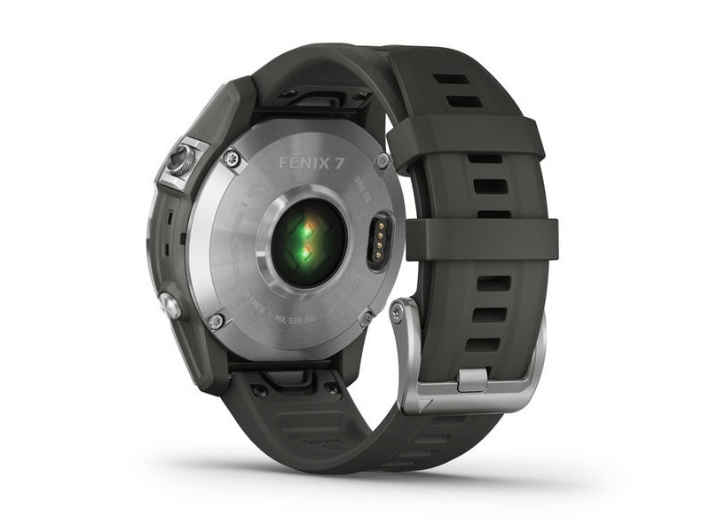 Garmin Fenix 7 Okosóra, Ezüst, Grafit színű szilikon szíj (010-02540-01)