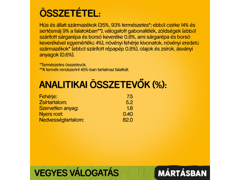 Pedigree tasakos eledel mártásban felnőtt kutyák számára, 40 x 100 g (419402)