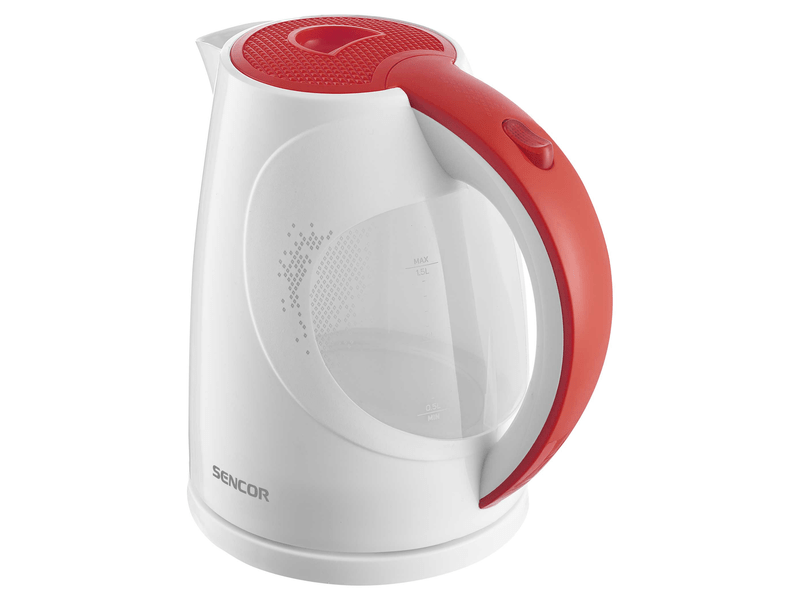 Vízforraló, 2200W, 1.5L, fehér/piros