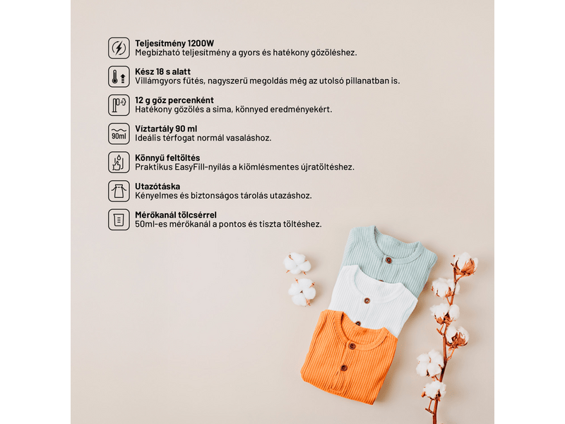 Lauben GSMSI1200LA Kézi gőzölő, kék