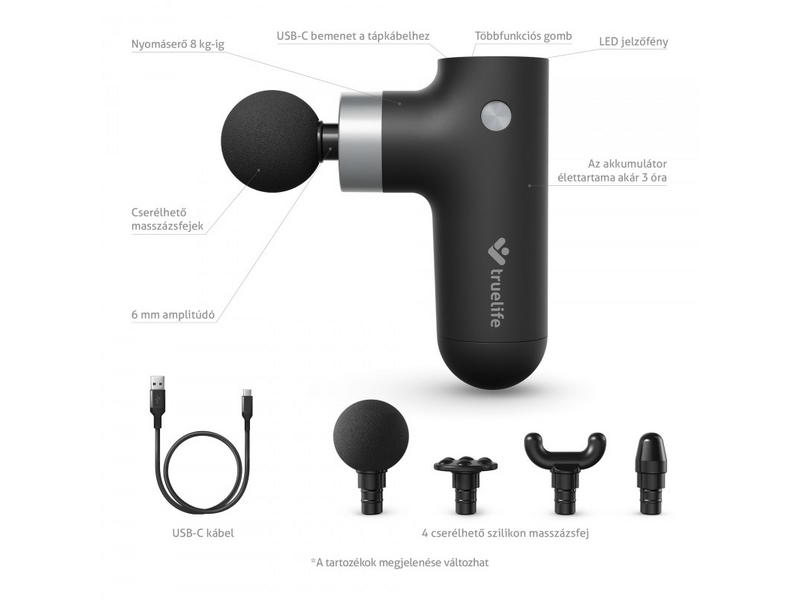 TrueLife RelaxGun G3 Masszázspisztoly, fekete