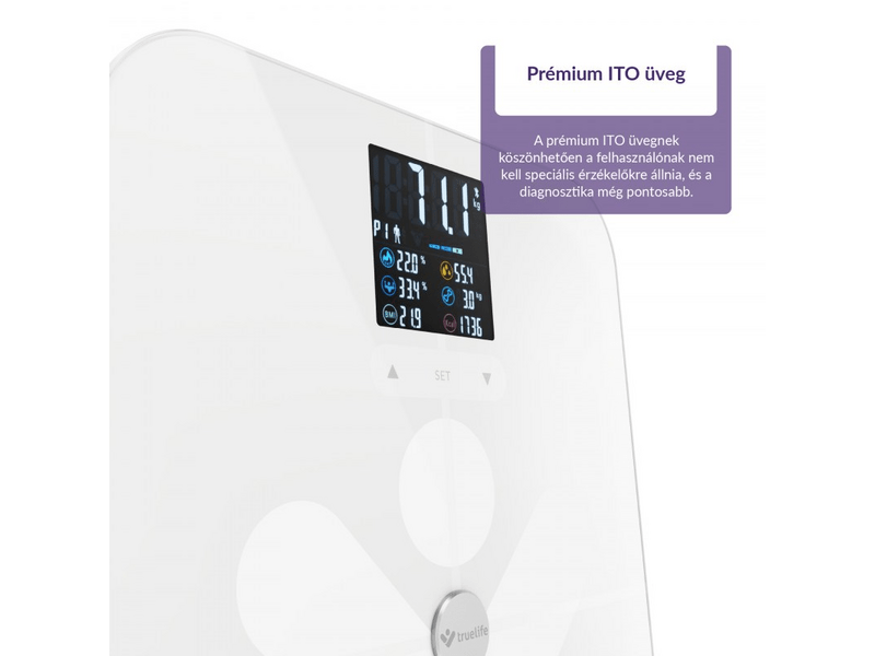 TrueLife FitScale W7 BT intelligens személymérleg, fehér