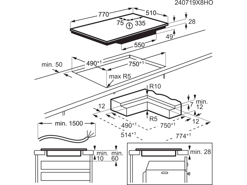 Electrolux EIS82453IT indukciós főzőlap, Saphirmatt® SE