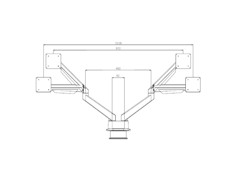 Multibrackets Gaslift Asztali állvány, 15