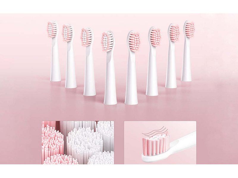 FairyWill FW-E11 Szónikus fogkefe készlet, Rózsaszín