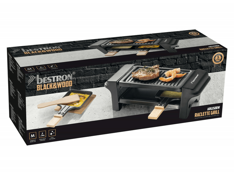 Mini Raclette grill, fekete&fa