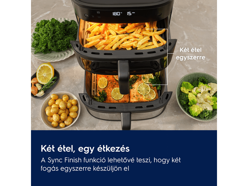 Electrolux EAFD11B 800 Dual Airfryer, fekete
