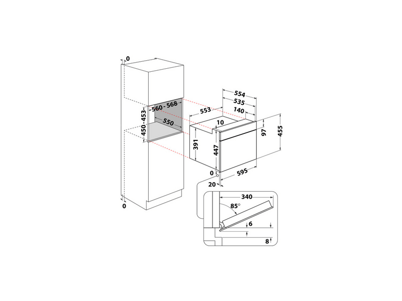 Whirlpool WMW57DHMX Beépíthető mikrohullámú sütő, inox