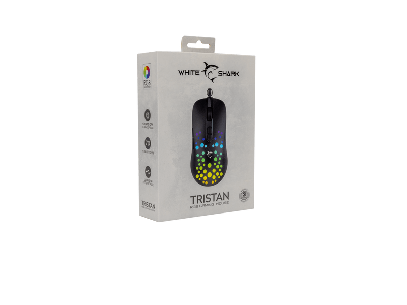 TRISTAN fekete gamer egér 7D/12000 dpi