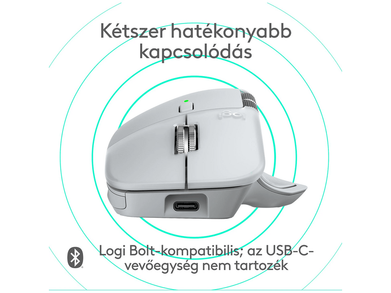 Logitech MX Master 4 Mac Vezeték nélküli egér, fehér ezüst