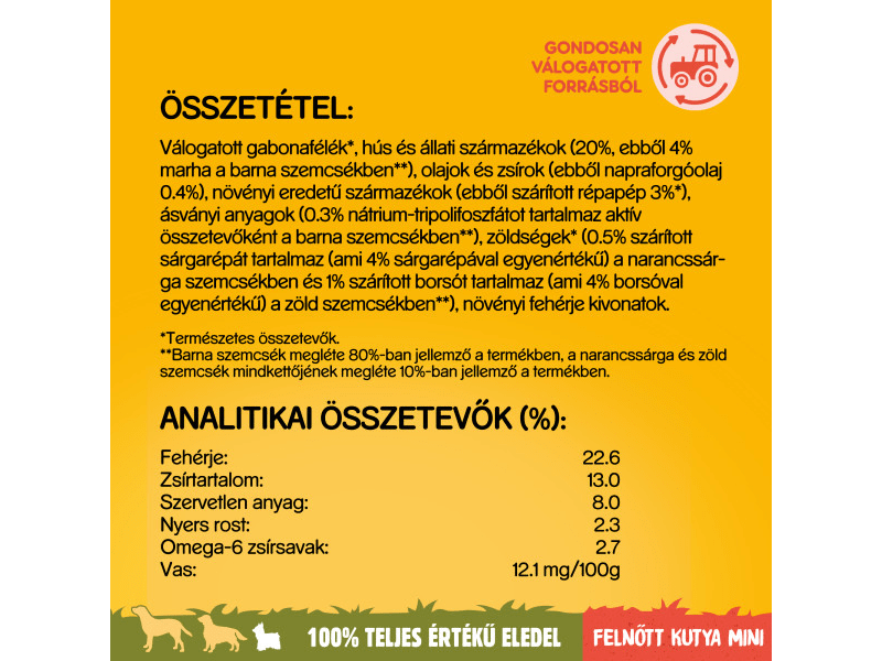 Pedigree száraztáp marhahússal és zöldségekkel kistestű felnőtt kutyák számára, 2 kg (376385)
