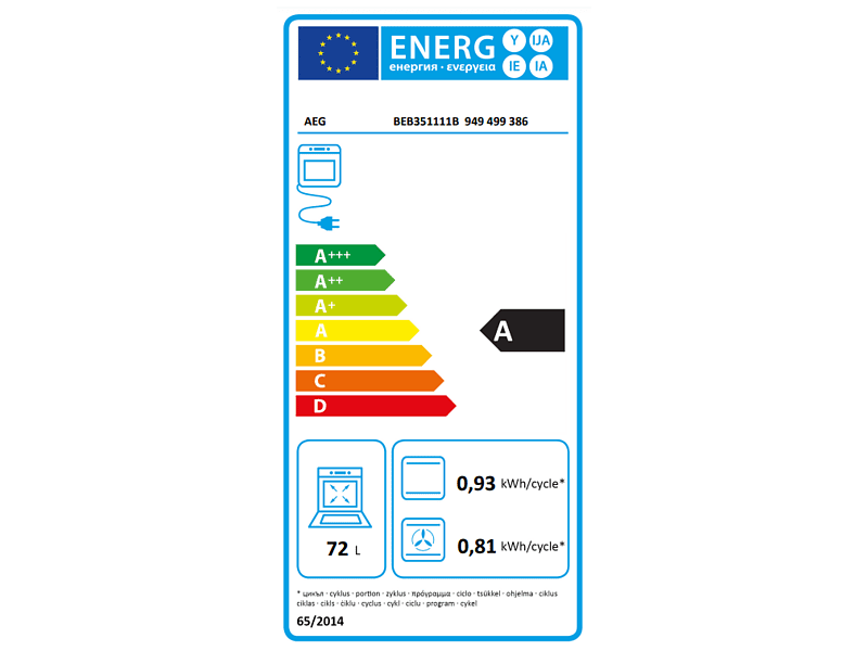 AEG BEB351111B Beépíthető sütő
