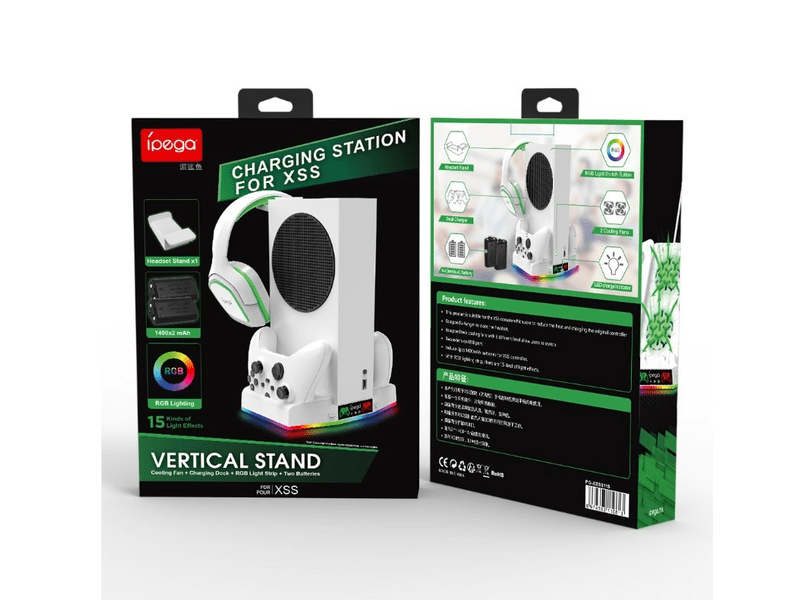 iPega PG-XBS011S Xbox Series S asztali tartó, hűtő + 2 db akku