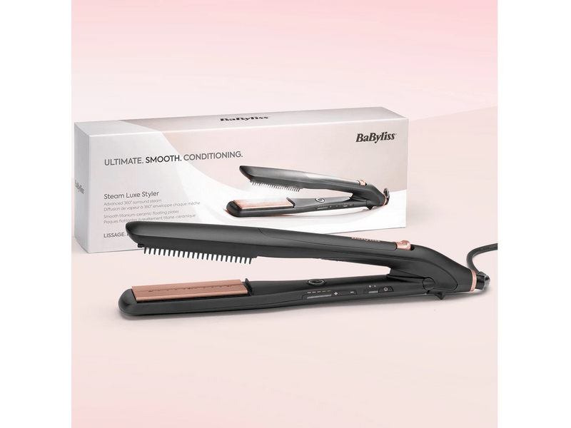 BaByliss ST596E Steam Luxe Styler titánium-kerámia lapos gőzölős hajvasaló