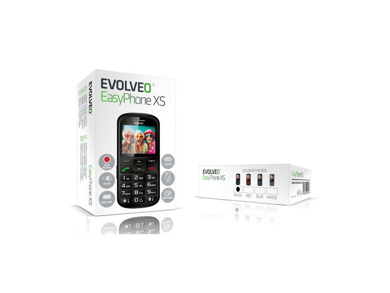 Evolveo EasyPhone XS Mobiltelefon, fekete (EP-570-XS-BK)