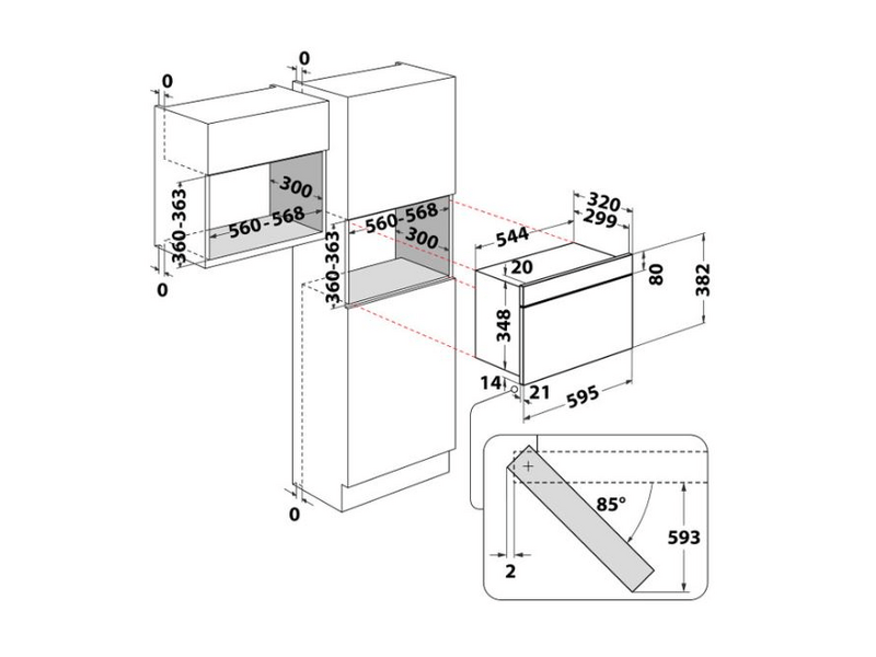 Whirlpool WMN464BX Beépíthető mikrohullámú sütő