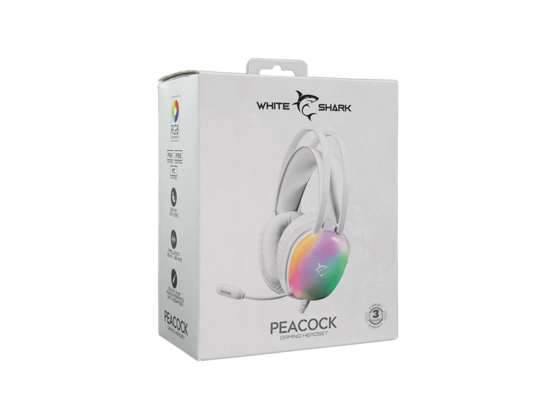 White Shark PEACOCK-W Gaming headset, fehér (GH-2444W)