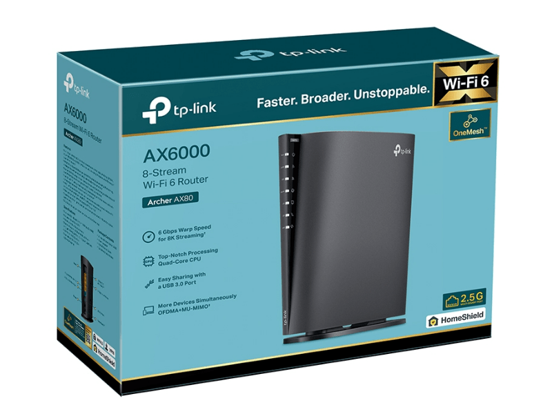 TP-LINK Archer AX80 AX6000 8-Stream Wi-Fi 6 Router