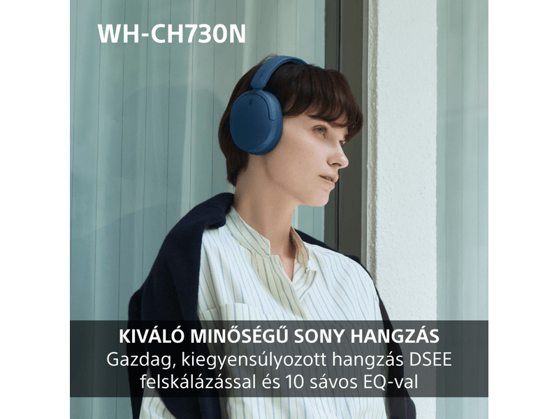 Sony WH-CH730N vezeték nélküli zajszűrős fejhallgató, fekete (WHCH730NB.CE7)