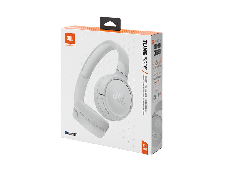 JBL Tune 520 bežične slušalice, bijele