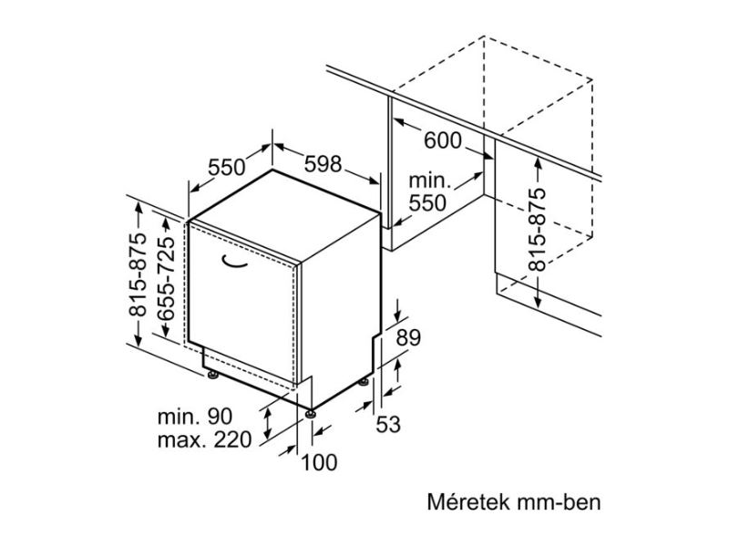 Bosch SMV6ECX08E Beépíthető mosogatógép