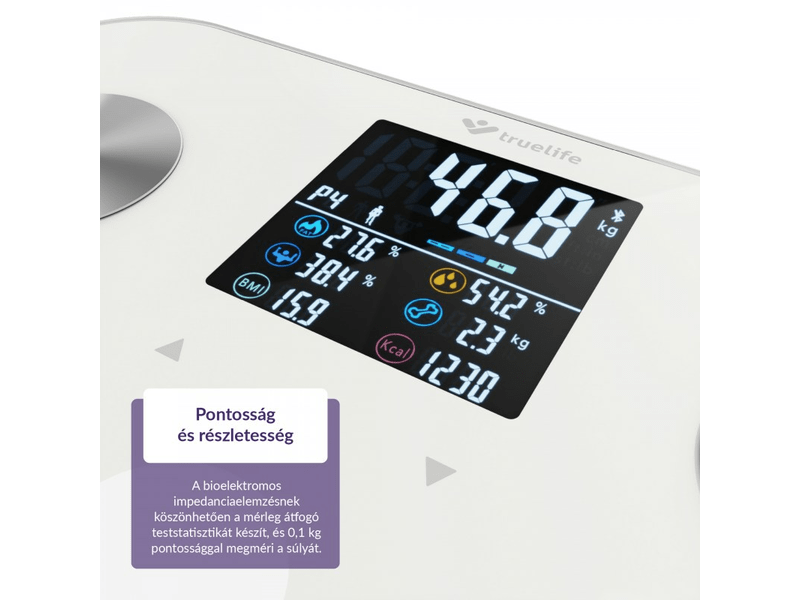 TrueLife FitScale W6 BT intelligens személymérleg, fehér