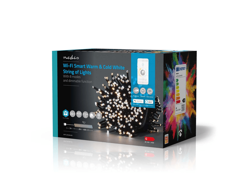 Nedis SmartLife WIFILX02W400 Karácsonyi fényfüzér 20m